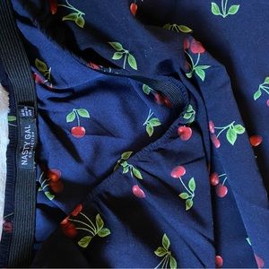Cherry print nasty gal midi skirt with elastic waist band